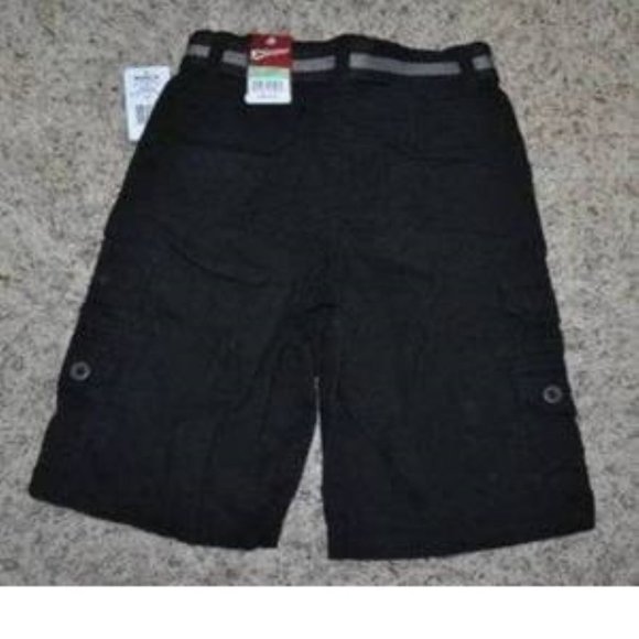*Cargo Shorts Adjustable Waist sz 12 Plugg Trekker Black Belted 8 Pockets Boys - Picture 5 of 6